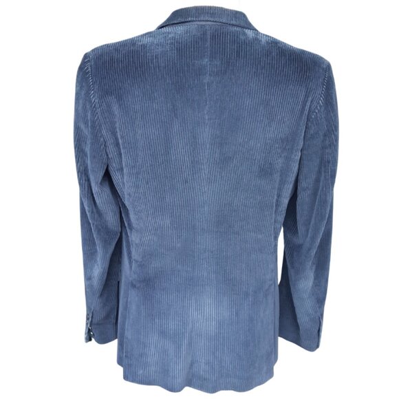JP Tilford Samuelsohn SZ 38 Navy Blue Corduroy 2 Button Sport Jacket Blazer - Picture 2 of 15